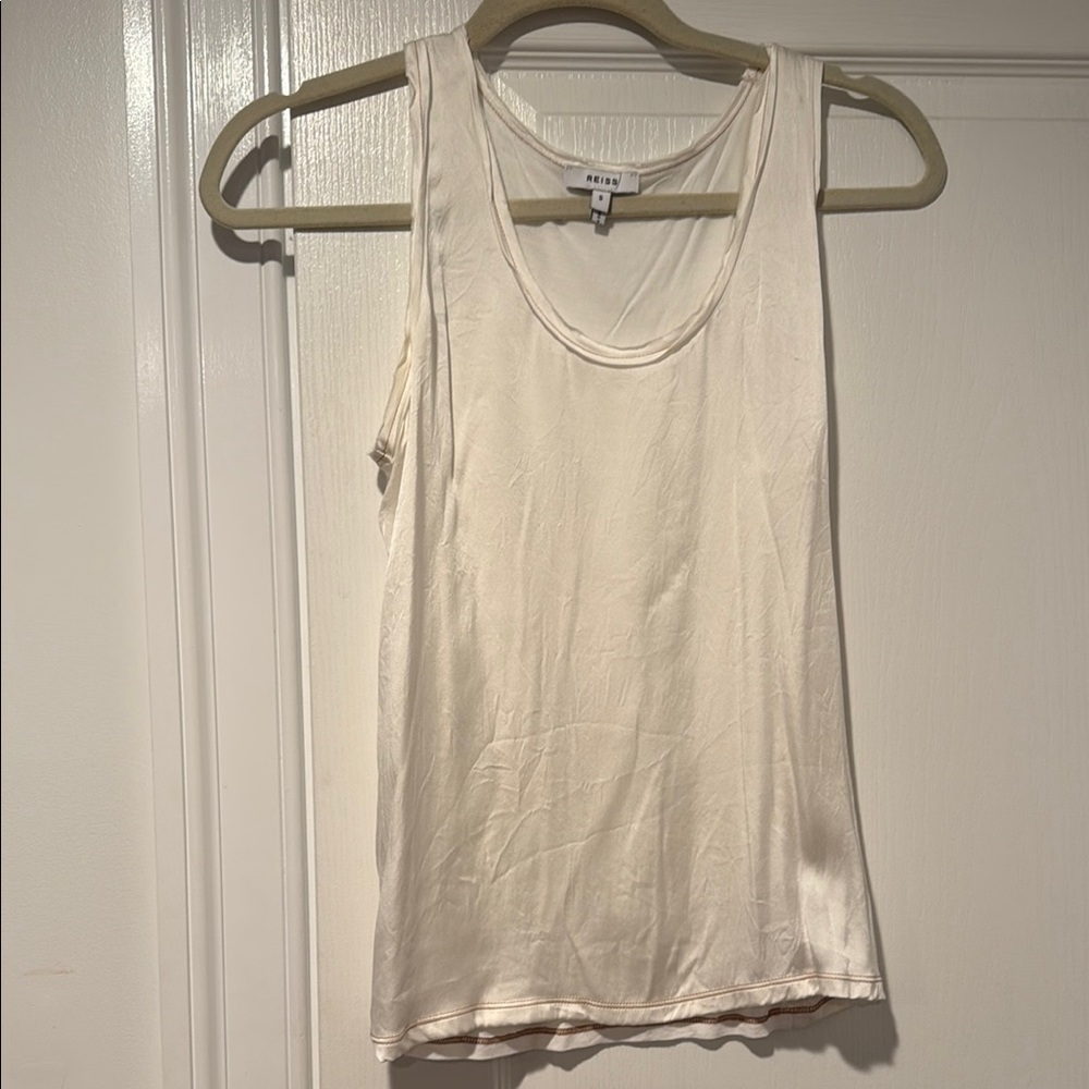 NWOT Reiss Cream Sleeveless Silk Tank Top